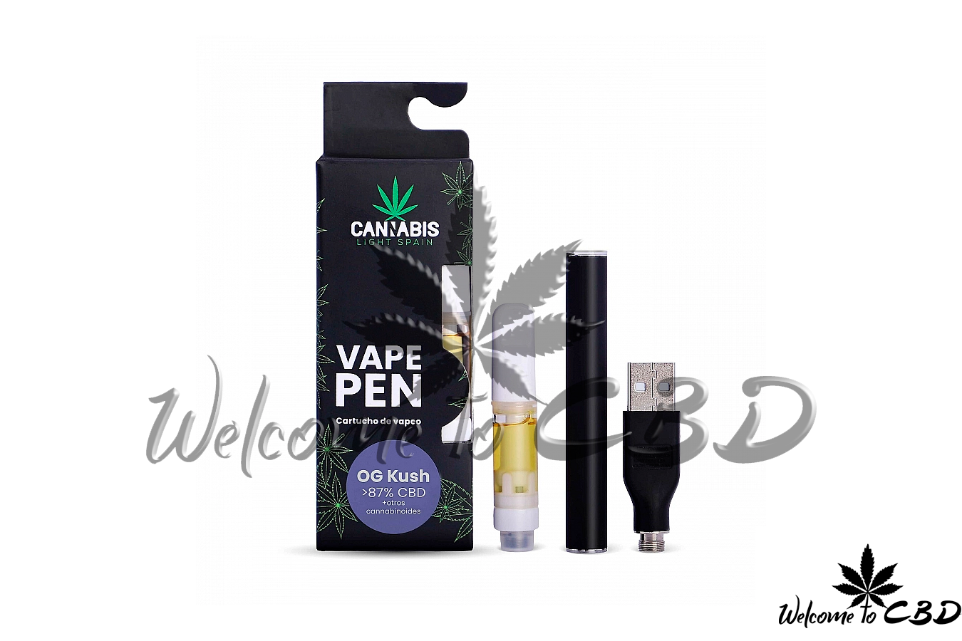 VAPE PEN OG KUSH 87% CBD (CARTUCHO+PEN+CARGADOR)